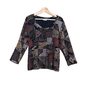 Chico's Vintage Women's Desing Metallic Size L Long Sleeve